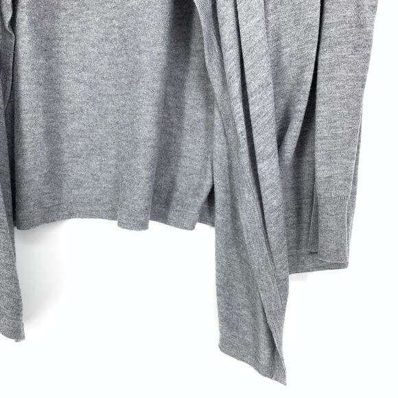 Ann Taylor Women's Size LP Open Front Waterfall Thin Cardigan Sweater Gray - Picture 4 of 6